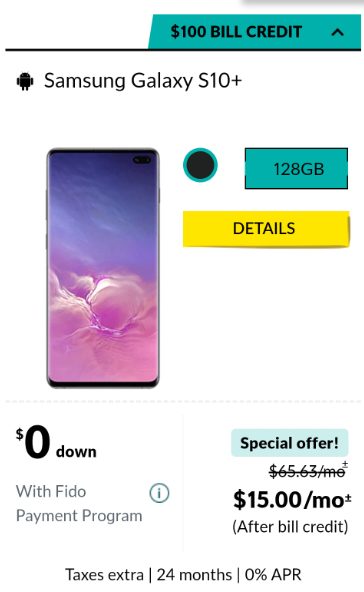 s10 plus on contract