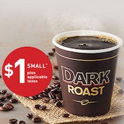 Tim Hortons: Small Dark Roast Coffee for $1 (September 22 Through September 29)