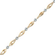 Oval Link Swirl Bead Bracelet In 10K Two-Tone Gold - 7.5" - $195.30