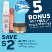 $2.00 Off Almay Lip or Face Cosmetics