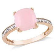 Pink Opal And Diamond Accent Ring - $173.40