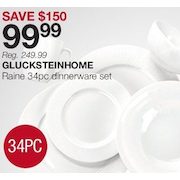 GlucksteinHome Raine 34pc Dinnerware Set - $99.99 ($150.00 off)