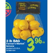 3lb. Bag Farmer's Market Lemons  - $3.96