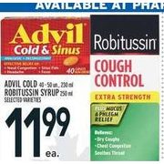 Advil Cold, Robitussin Syrup - $11.99