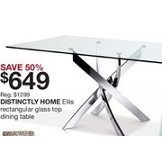 Distinctly Home Ellis Rectangular Glass Top Dining Table - $649.00 (50% off)