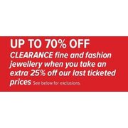 Clearance Fine & Fashion Jewellery   - Up To 70%  off