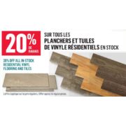 20% Off All In-Stock Residential Vinyl Flooring and Tile