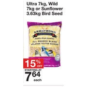 Ultra, Wild,Or Sunflower Bird Seed - Starting at $7.64 (15% off)