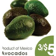 Avocados   - 3/$5.00