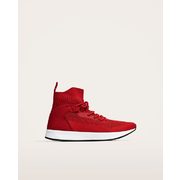 Contrasting Red High Top Sneakers - $35.99