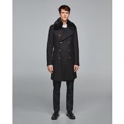 Coat With Detachable Faux Fur Detail - $199.00