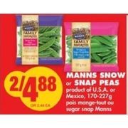 Manns Snow or Snap Peas - 2/$4.88