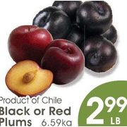 Black Or Red Plums  - $2.99/lb
