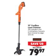 10" Cordless Lawn Trimmer - $79.97 (Save $20.00)