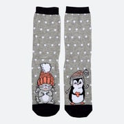 Grey Socks With Rabbit Or Penguin - 4/$12.00