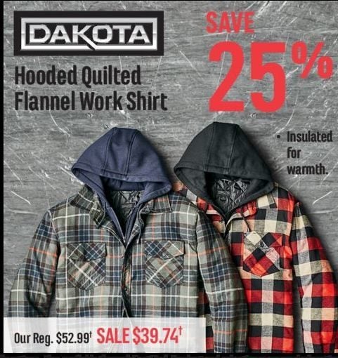 quilted flannel hooded jacket