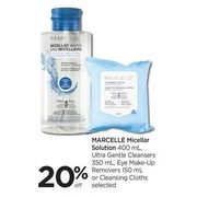Marcelle Micellar Solution, Ultra Gentle Cleansers, Eye Make-Up Removers or Cleansing Cloths - 20% off