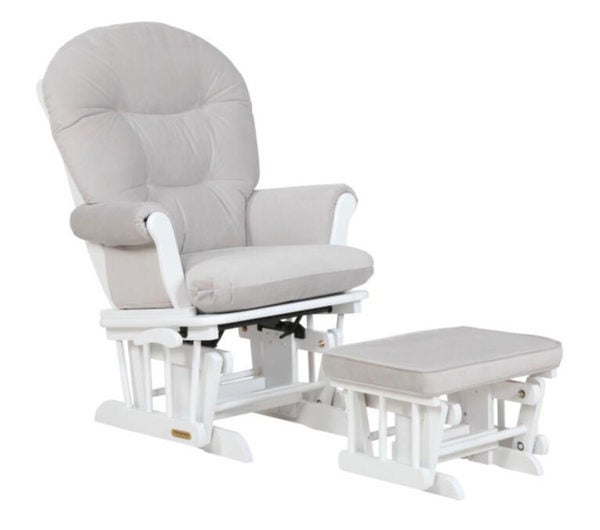 Toys R Us Valencia Glider Chair And Ottoman Combo White Grey