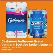 Cashmere Bathroom Tissue Or Scotties Facial Tissue  - $2.99