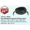 1/4 In.x 50 Ft Poly-Braided Pressure Washer Hose - $69.99 ($30.00 off)