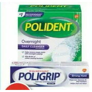 Poligrip Denture Adhesive Cream Comfort Strips or Polident Cleanser Tabs - $5.79