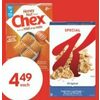 General Mills Chex, Kellog's Special K or Vector Cereal - $4.49